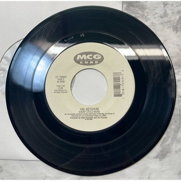 Hal Ketchum Stay Forever / Every Little Word 45 Vinyl 90s Country MCG Curb - Picture 6 of 6